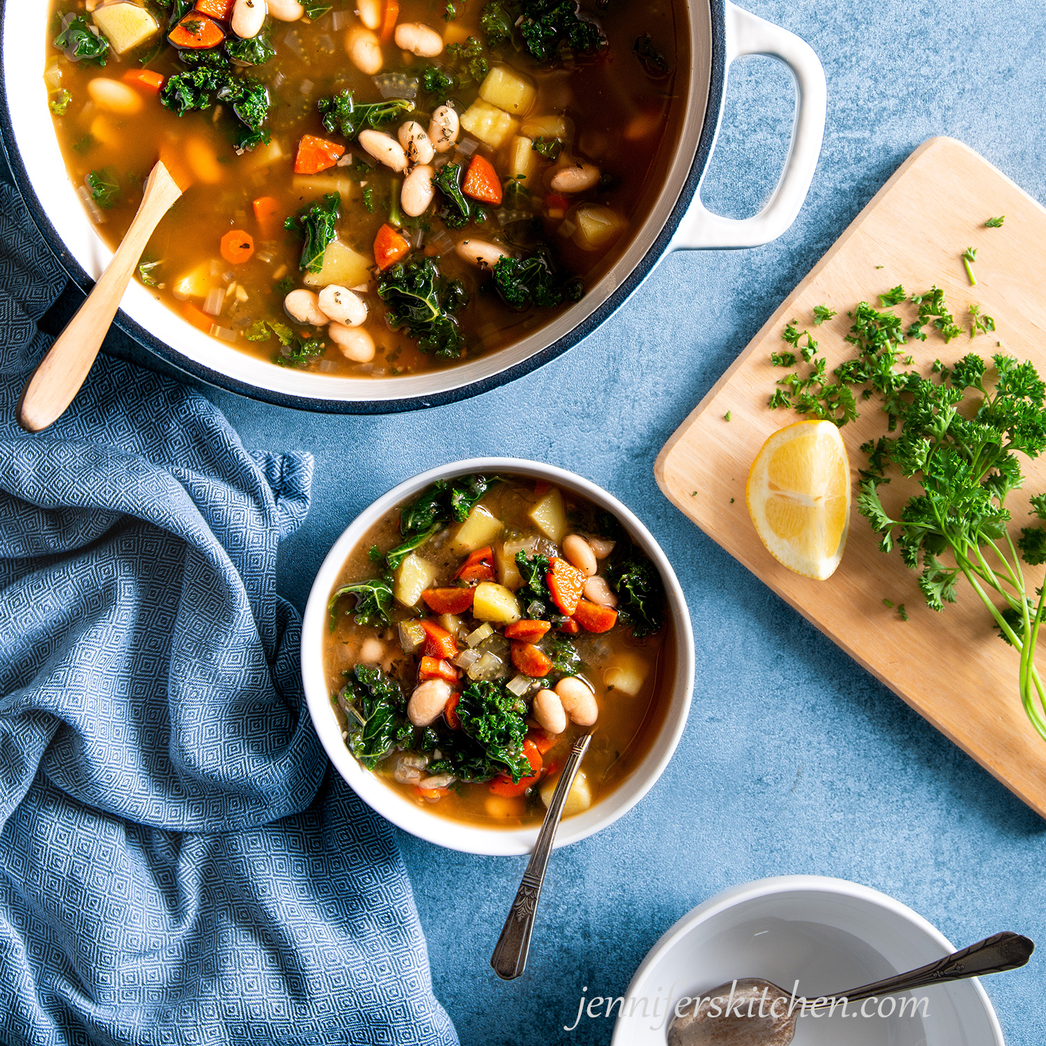 Quick Vegan & Gluten-Free Kale, Bean & Potato Soup